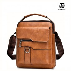 Men's Crossbody Bag - Trend Work Messenger Satchel, Sleek Leather