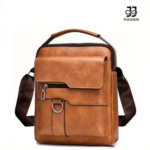 Men's Crossbody Bag - Trend Work Messenger Satchel, Sleek Leather